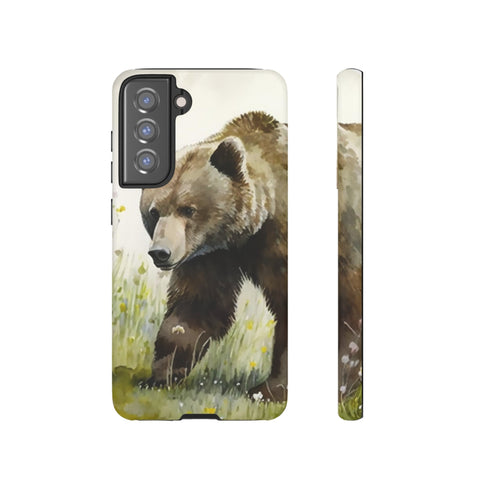 Grizzly Bear in a Field - Impact Resistant Phone Case Samsung Galaxy S21 FE Matte
